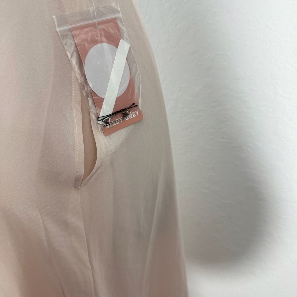 Birdy Grey Devin Convertible Chiffon Long Dress Gown Pale Blush Pink Extra Small - Picture 4 of 16